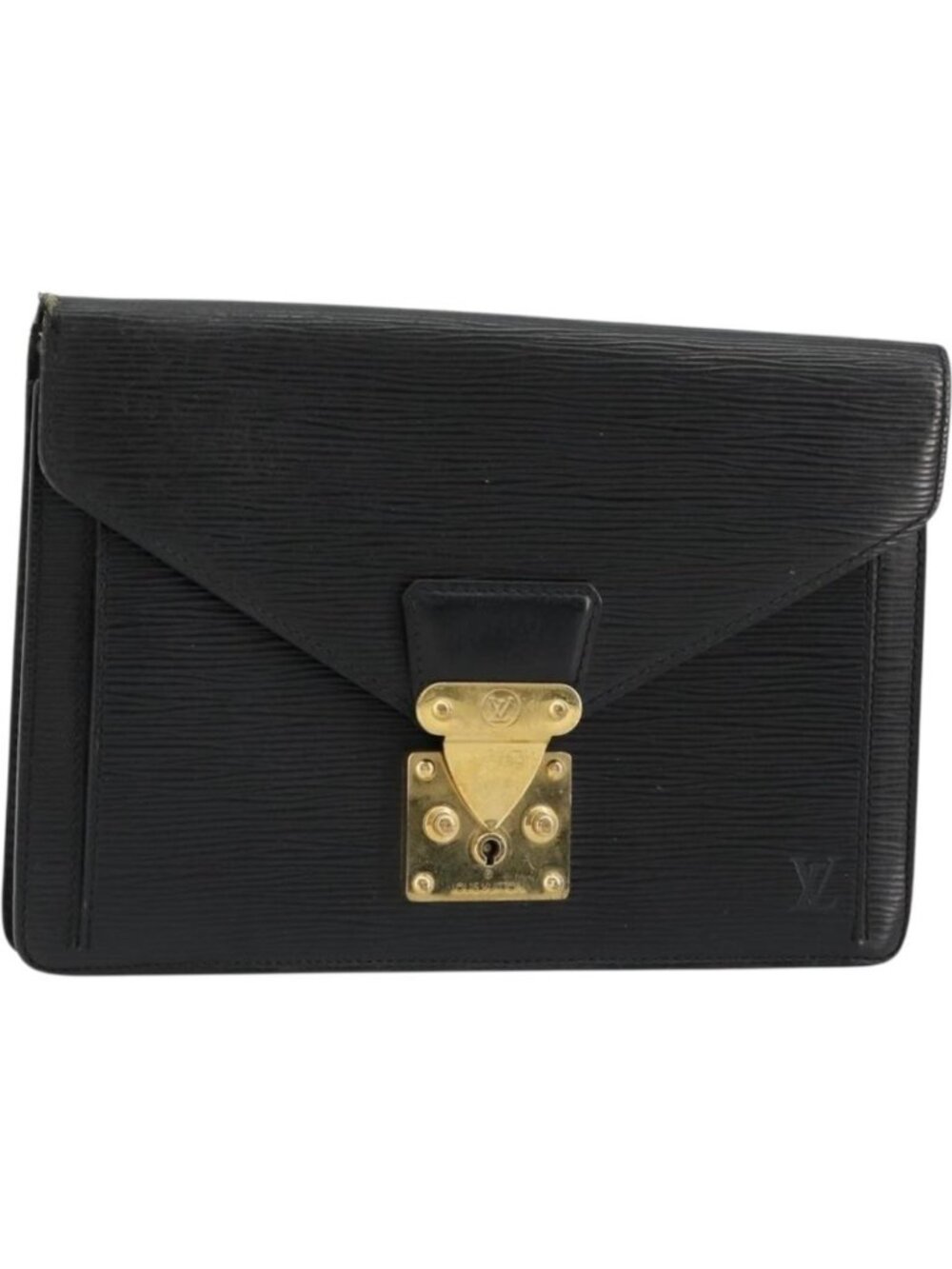 LOUIS VUITTON Epi Serie Dragonne Clutch Bag Black Noir M52612